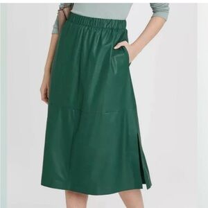 A New Day Women’s Leather with Side Slit Skirt Sz Med